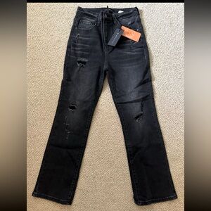 NWT RISEN Size 5/27 Black vintage wash straight leg jeans